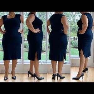 Ralph Lauren MIDI Square Neck Black Dress SZ.M